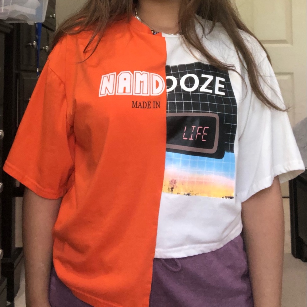 Cool asymmetrical graphic tee